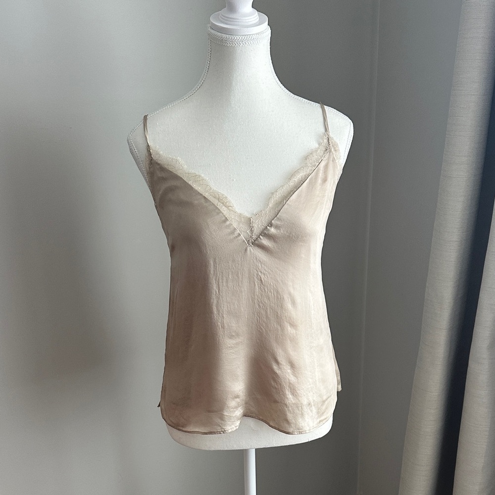 CAMI NYC Silk Cream Camisole Top